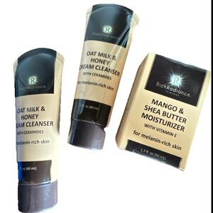 3 pc Set Rich Radiance 2 Honey & Oat Milk Cleansers & Shea Butter Moisturizer